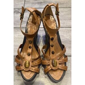 Vince Camuto Y2K Tigers Eye Heel Tan Leather 9.5